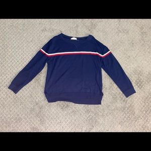 Blue Striped Crew Sweatshirt